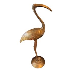1970s Brass Crane Ibis Sculpture