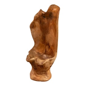 Vintage Organic Modern Solid Teak Burlwood Sculpture