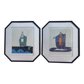 Erté Zeus and Hera Suite 1981 Limited Edition Lithographs, Framed Pair