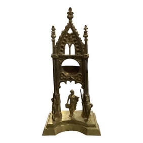 Brass Pocket Watch Display From France, Early 20th Century