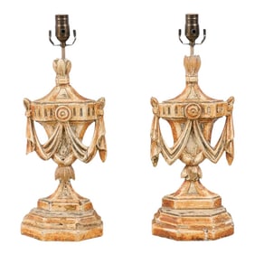 Early 20th Century Italian Table Lamps, Urn Motifs - A Pair