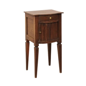 French 19th Century Petite Fluted Wood Side Chest or Table