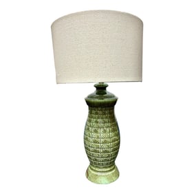 Vintage Mid-Century Green Ceramic Table Lamp