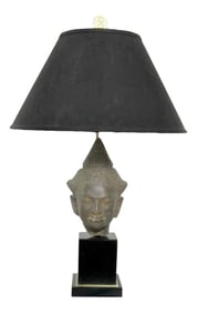 Hollywood Regency Vintage Buddha Head Table Lamp by Paul Hanson
