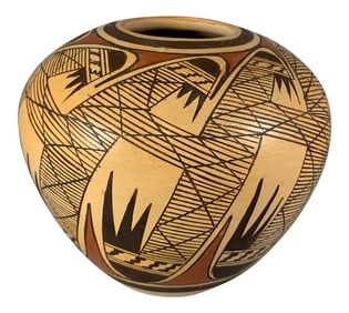 Signed Hopi Pueblo Miriam Nampeyo Polychrome Seed Pot