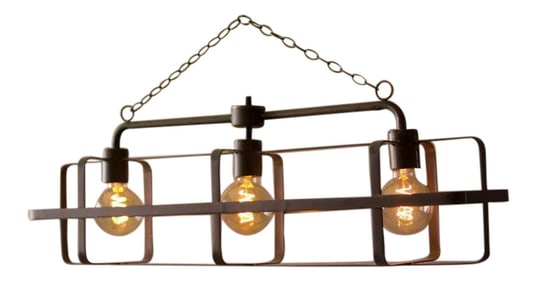 Modern Industrial Metal Three Light Pendant by Kalalou