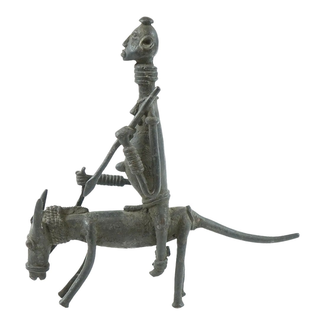 Antique Bronze African Warrior Sculpture (1 of 3)