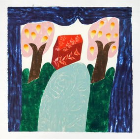 1990s Original Signed Carol Summers "Tomb of the Prophet" Woodcut, 62/100