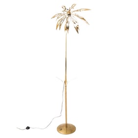 1970's Brass Palm Tree Floor Lamp