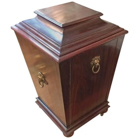 Small Antique English Mahogany Cellarette Wine Cooler