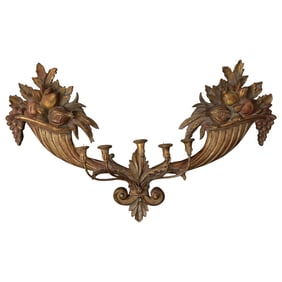 Italian Giltwood Cornucopia Motif Sconce