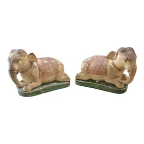 Pair of Mid 20th Century British Colonial Terracotta Elephants