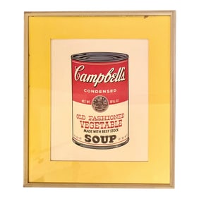 Vintage Print After Andy Warhol Campbell's Soup Can, Framed