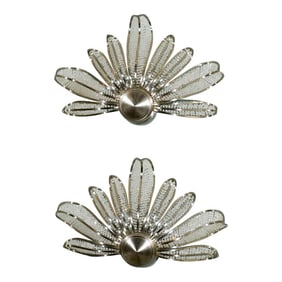 Pair of Mid 20th Century Modern Style Fanned Sconces, Wired