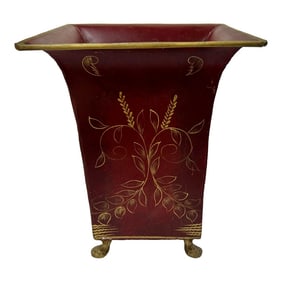 Vintage Italian Tole Style Footed Cachepot