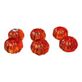 1970s Collection of Orange Glass Candle Holder- Set of 6