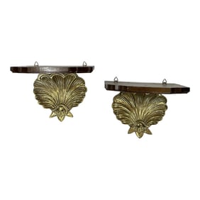 Mid Century Clam Shell Wall Bracket Shelves