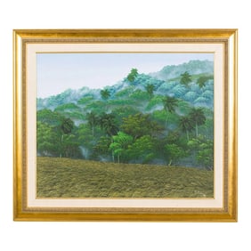 Misty Mountain Oil Print Circa 1995 by y.s. Sobre