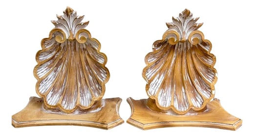 Pair of Vintage Shell Wall Shelves