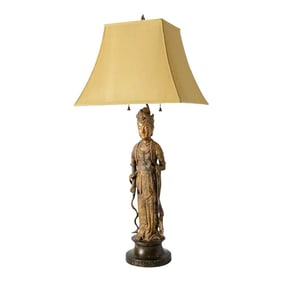 Gilt Bronze Quan Lamp