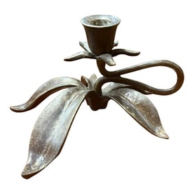 Scott Nelles Floral Bronze Candleholder, 1986