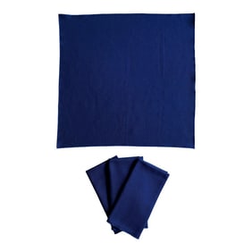 Vintage Deep Blue Navy Pique Cotton Dinner Napkins Set- 4 Pieces