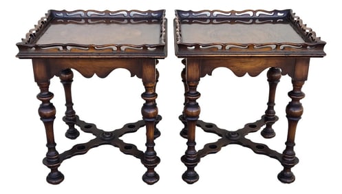 Early 20th Century a.h. Stiehl Cutout Side Tables, Pair
