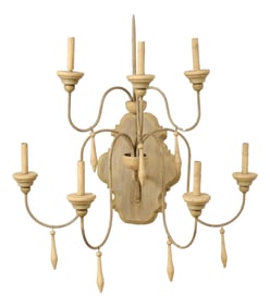Early 20th Century Italian Style 7-Light, 2-Tiered Sconce