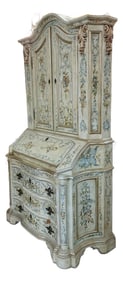 Hand Painted Italian Secretary Cabinet Desk