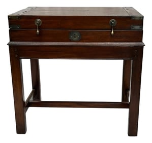 Campaign Style Chesapeake Hinged Lid End Table by Somerset Bay