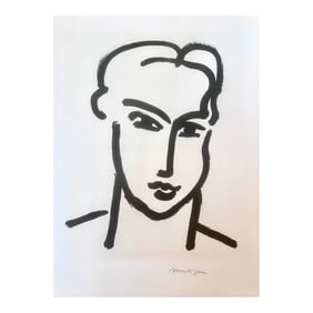 1990s Vintage After Henri Matisse "Grande Tete De Katia" Print