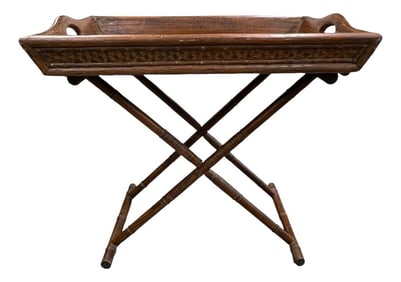 Bamboo and Rattan Collapsable Tray Table