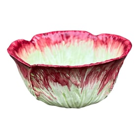Hand Painted Cabbageware Decorative Bowl, Marked L' Artigiana, Made in Italy