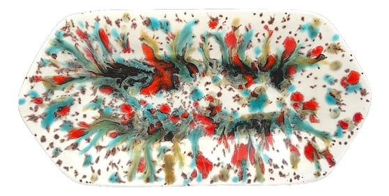 Vintage 1970s Italian Splatter Glaze Eyeglass Tray or Catchall