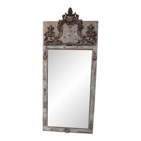 French Painted and Parcel Gilt Mirror