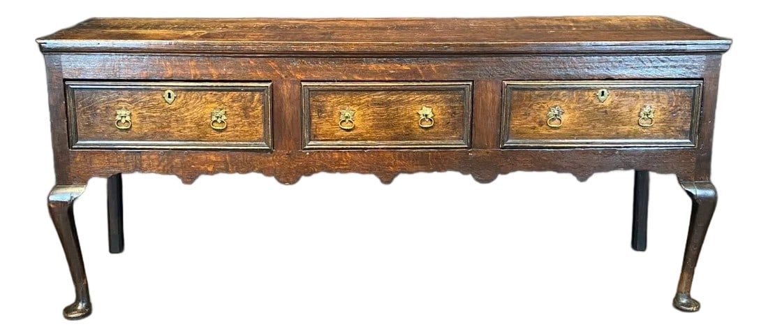 Early 19th Century British George II Oak Dresser Base Sideboard (1 of 14)