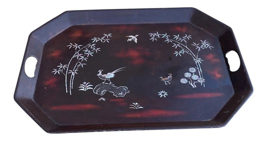 1970s Asian Mother of Pearl Inlay Tray