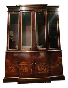 Japanned Breakfront Display Cabinet