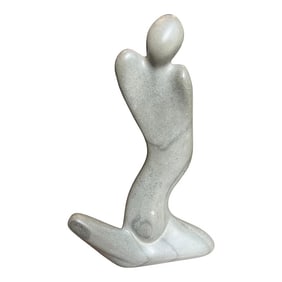 Vintage Soapstone Figurative Sculpture, Signed