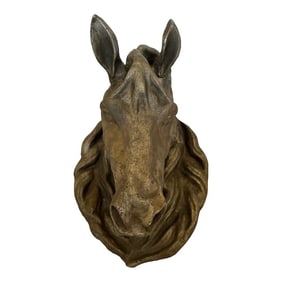 Zinc Colored Horse Head Wall Sculpture