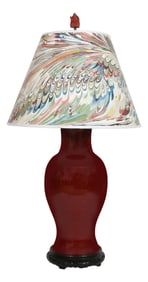 Chinoiserie Oxblood Glazed Lamp, Single