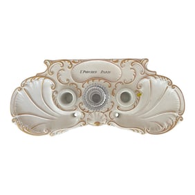 Art Nouveau English Porcelain Advertising Inkwell, E. Porcher, Paris France, c.1900