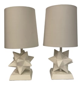 Petite Star Design Table Lamps, Pair
