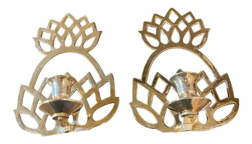 Vintage Pineapple Wall Sconces - a Pair