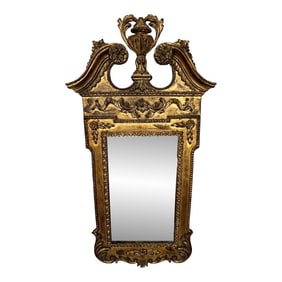 Antique French Style Gesso Gilded Wall Mirror