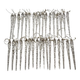 1970s 34 Hand Blown Icicle Glass Ornaments