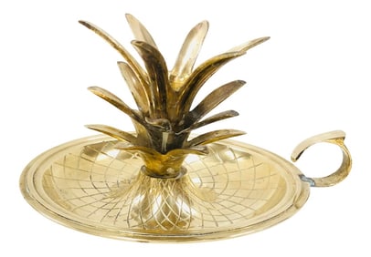 Mid Century Brass Pineapple Candle Holder