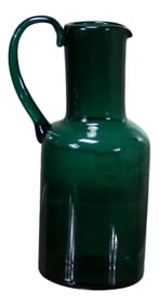 Venini Murano Signed Green Cocktail Pitcher