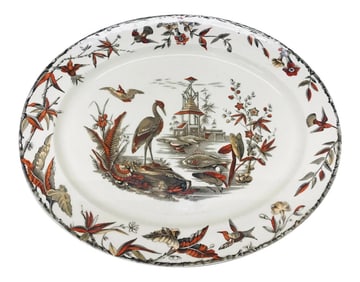 Late 1800s Rare Ridgway Indus Polychromatic Platter