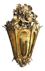 Extra Large Mid-Century Modern Brutalist Tom Greene Wall Lantern